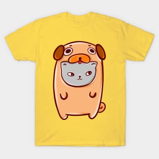 Cat in a pug costume T-Shirt